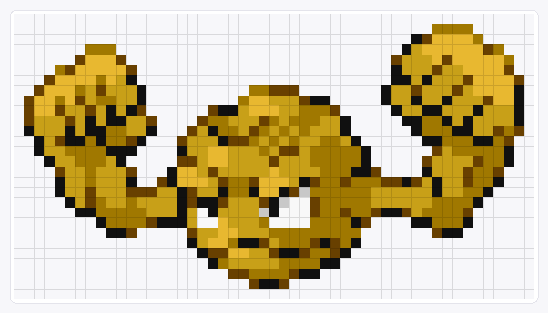 #074 Geodude Shiny — 28×51 loom bead pattern chart
