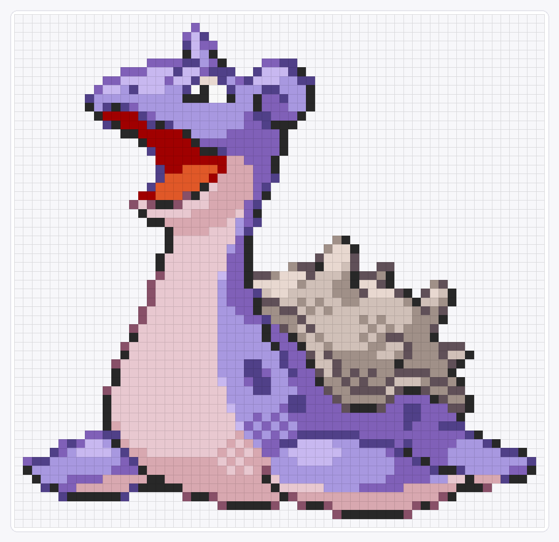 #131 Lapras Shiny — 58×60 loom bead pattern chart