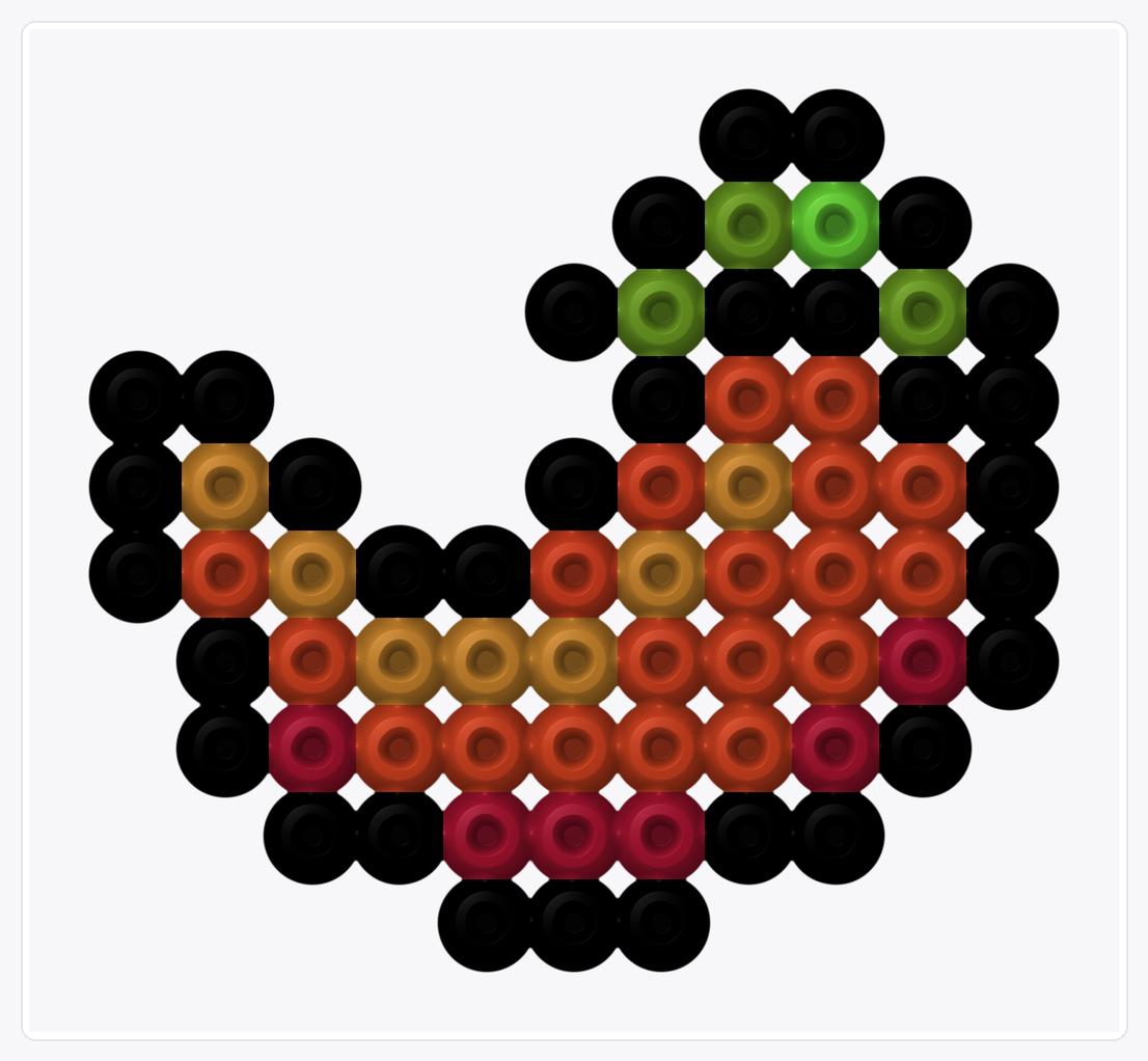 Chili Pepper — Perler Bead Pattern — 10×11 perler bead pattern chart