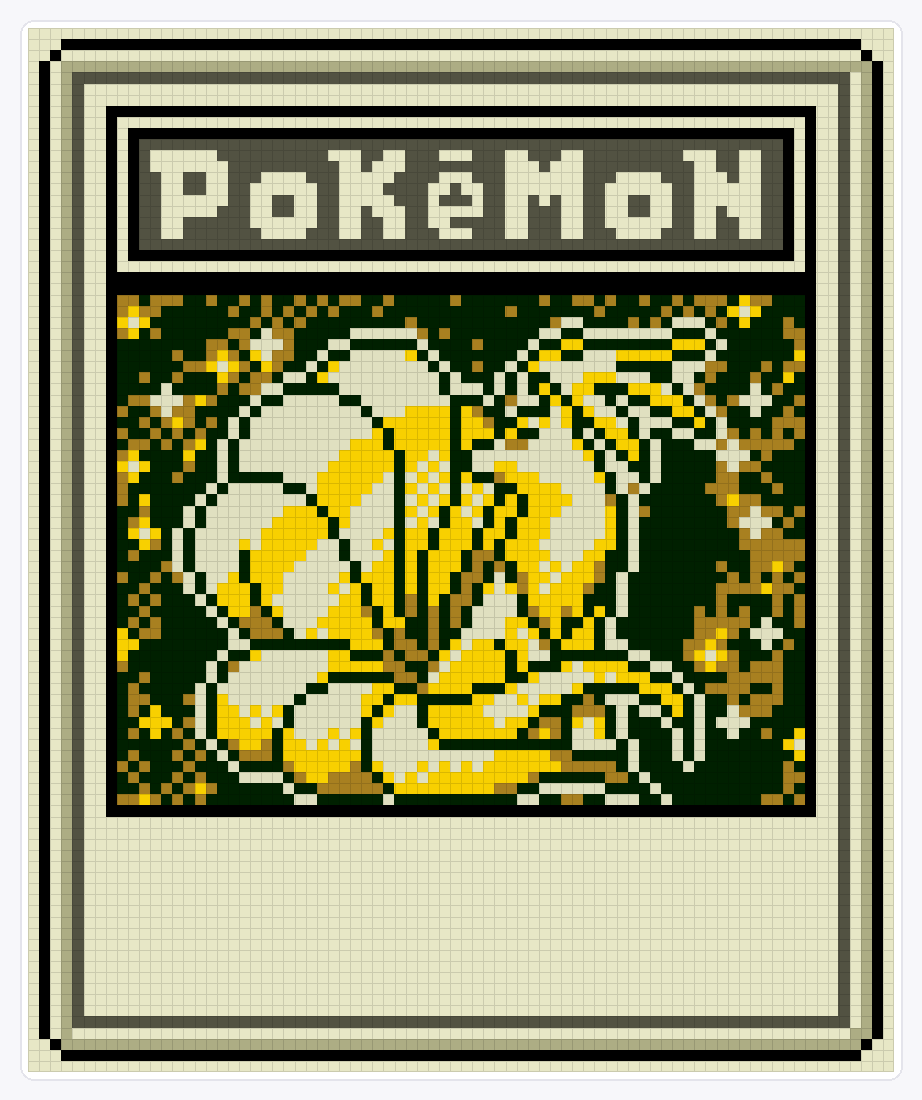 #038 Ninetales TCG — 94×78 loom bead pattern chart