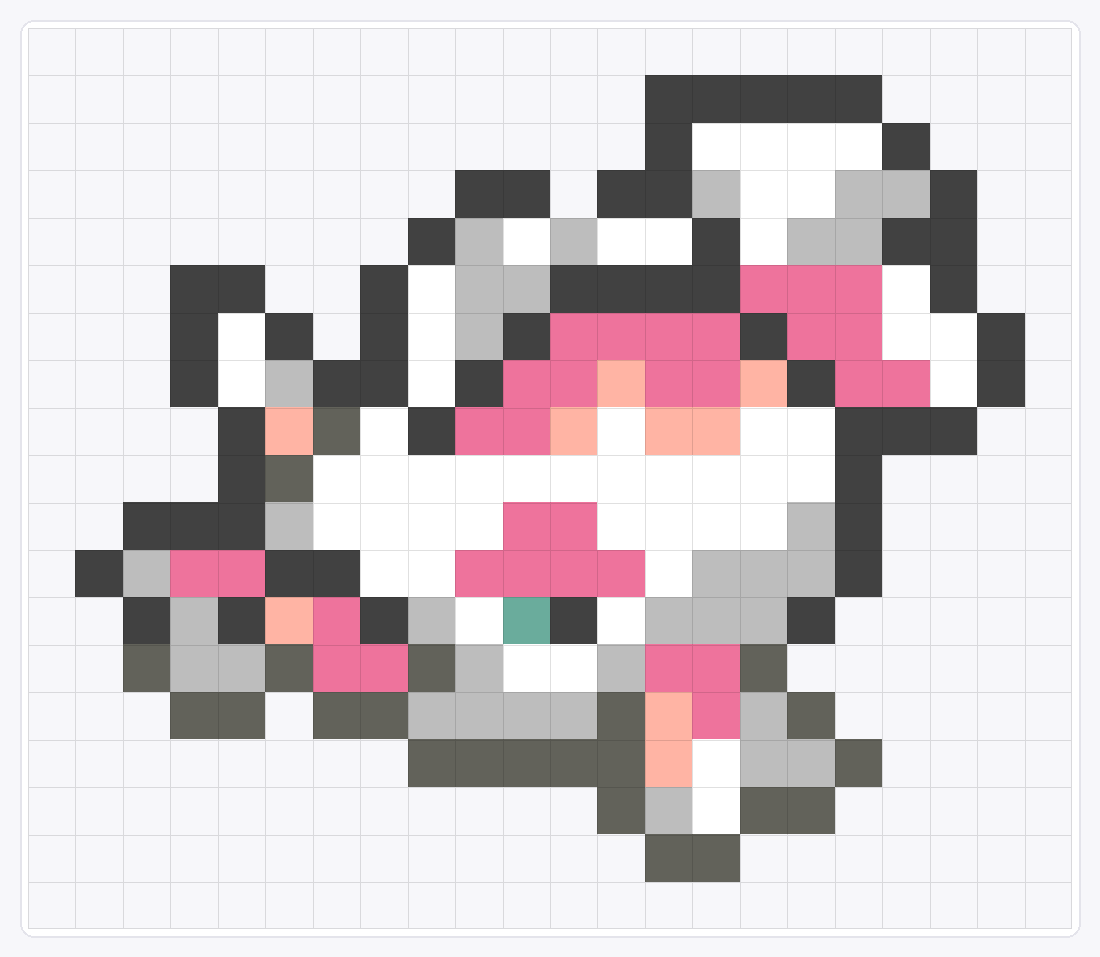 #118 Goldeen Icon — 19×22 loom bead pattern chart