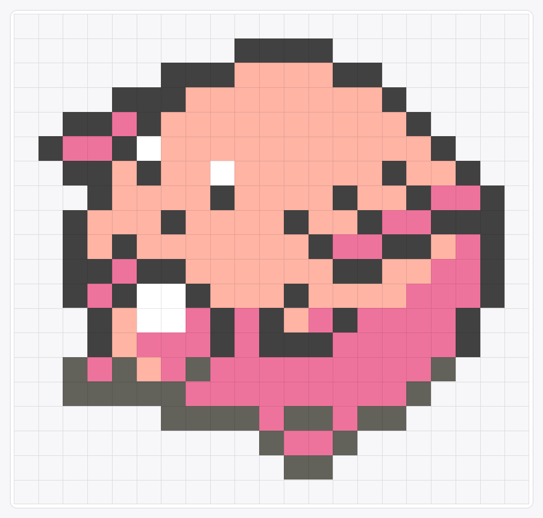 #113 Chansey Icon — 20×21 loom bead pattern chart