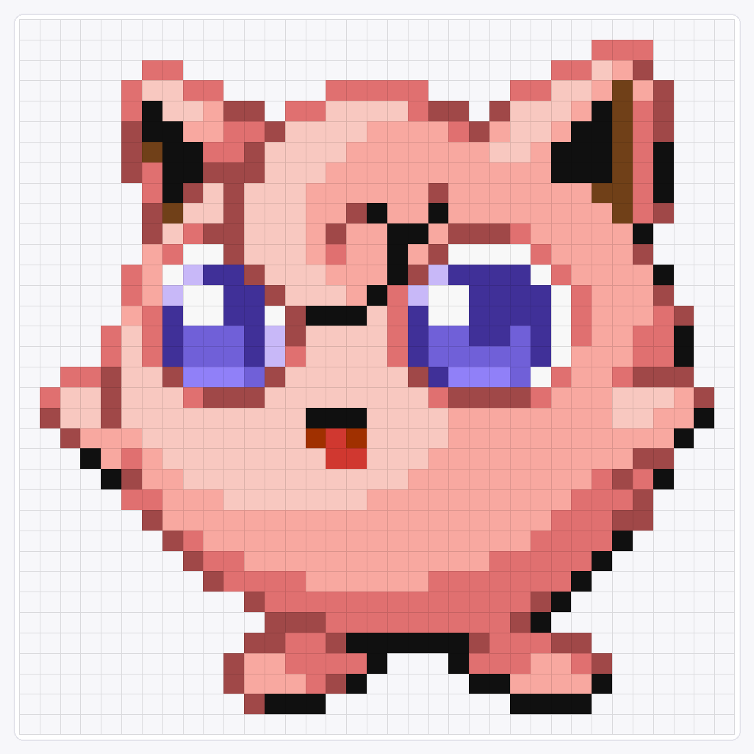 #039 Jigglypuff — 35×35 loom bead pattern chart