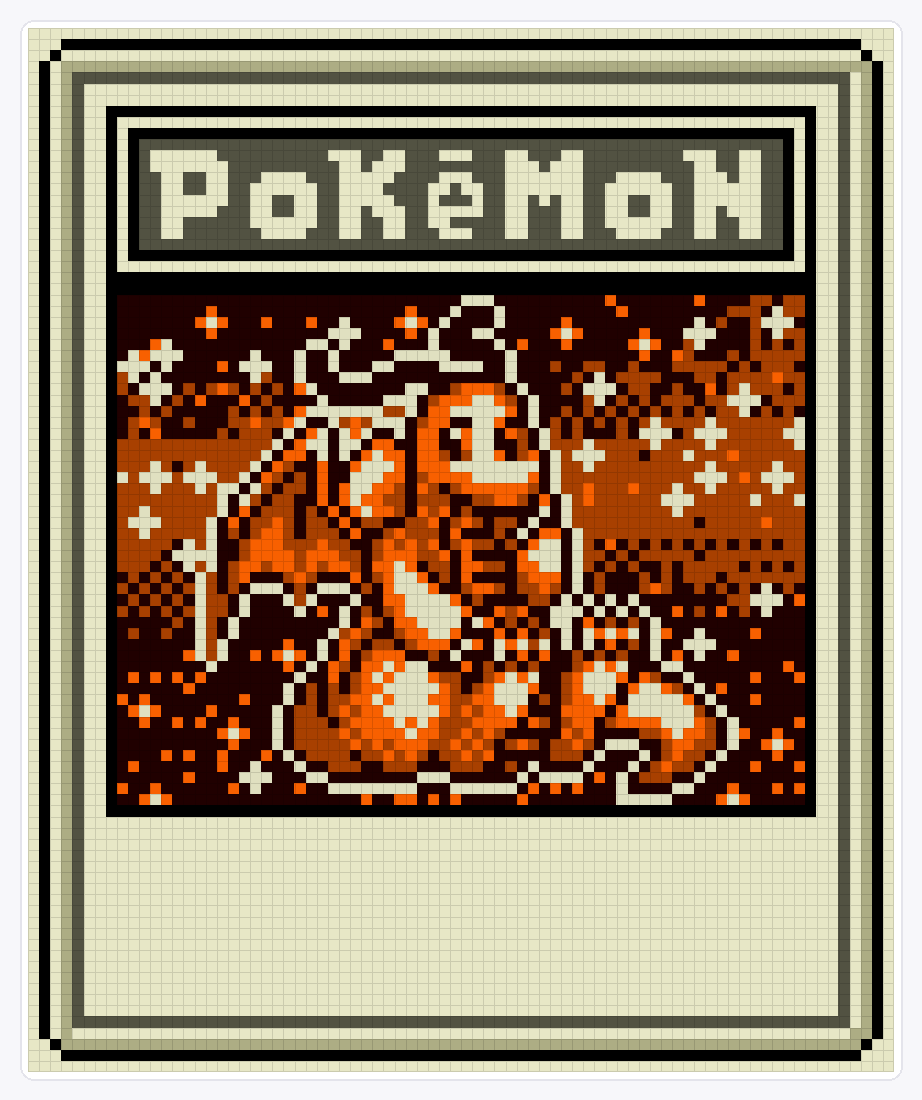 #149 Dragonite TCG (2) — 94×78 loom bead pattern chart