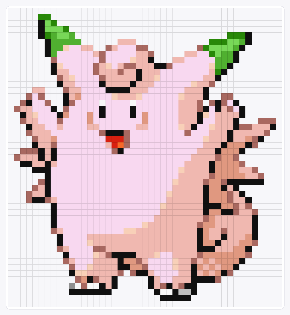 #036 Clefable Shiny — 49×45 loom bead pattern chart