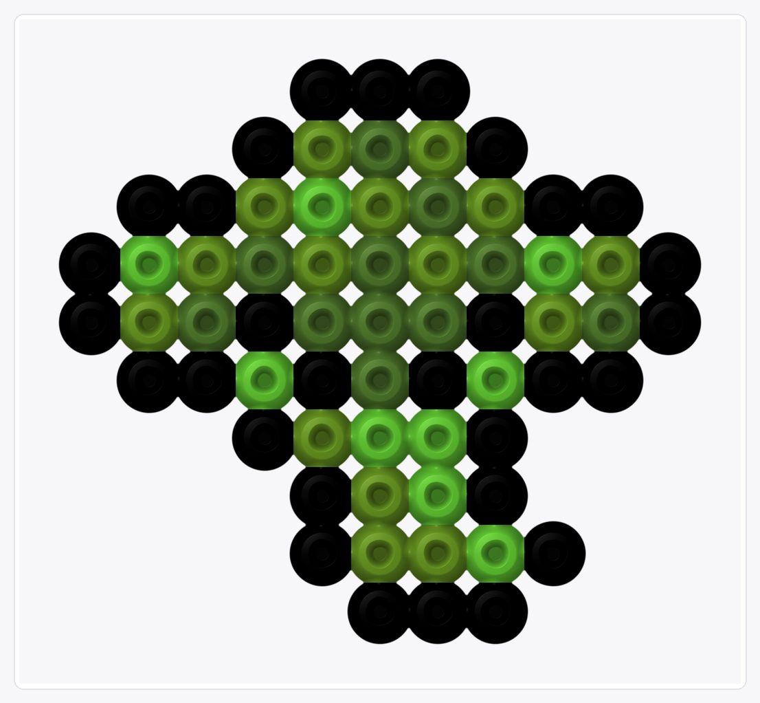 Mini Broccoli — Perler Bead Pattern — 10×11 perler bead pattern chart