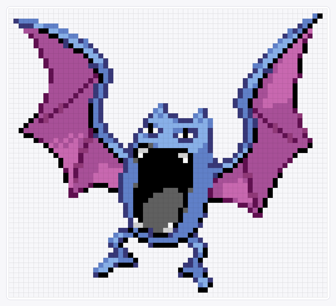 #042 Golbat — 58×64 loom bead pattern chart