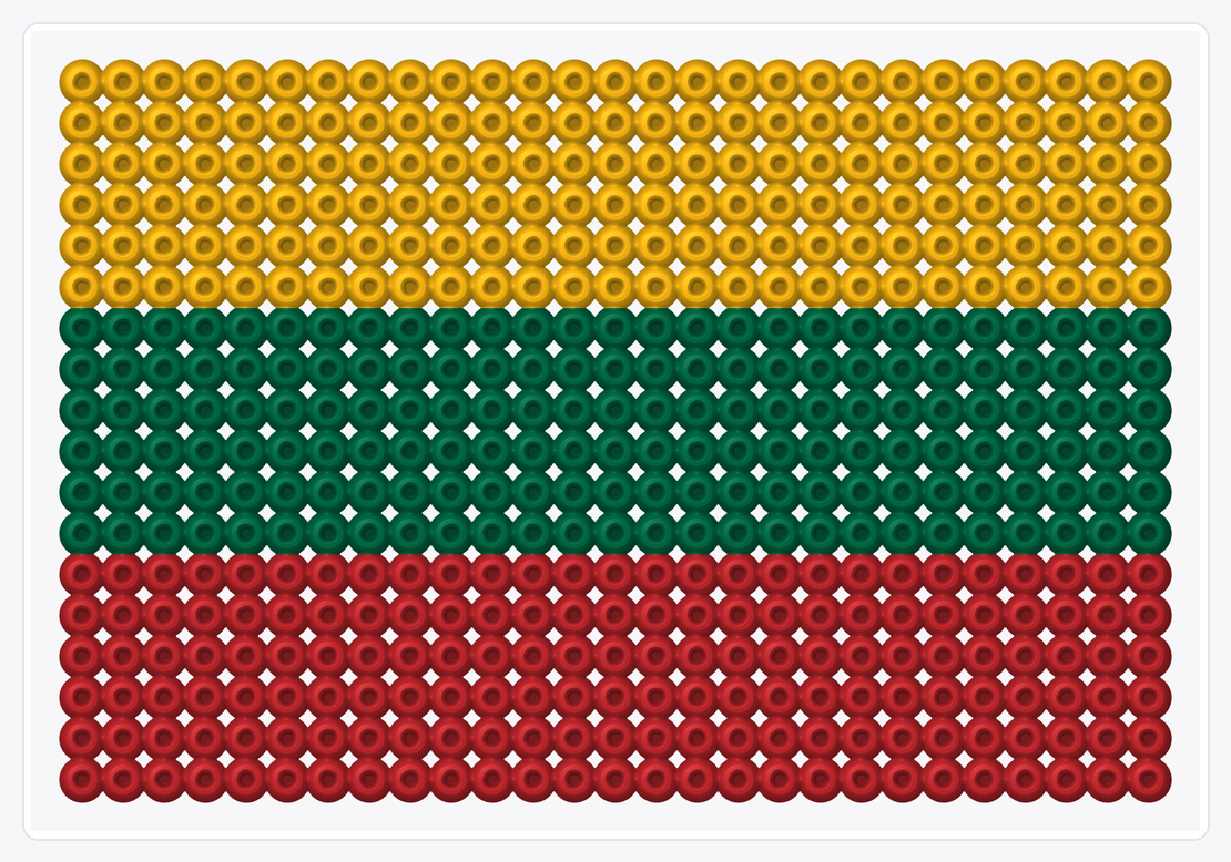 Lithuania Flag — Perler Bead Pattern — 18×27 perler bead pattern chart