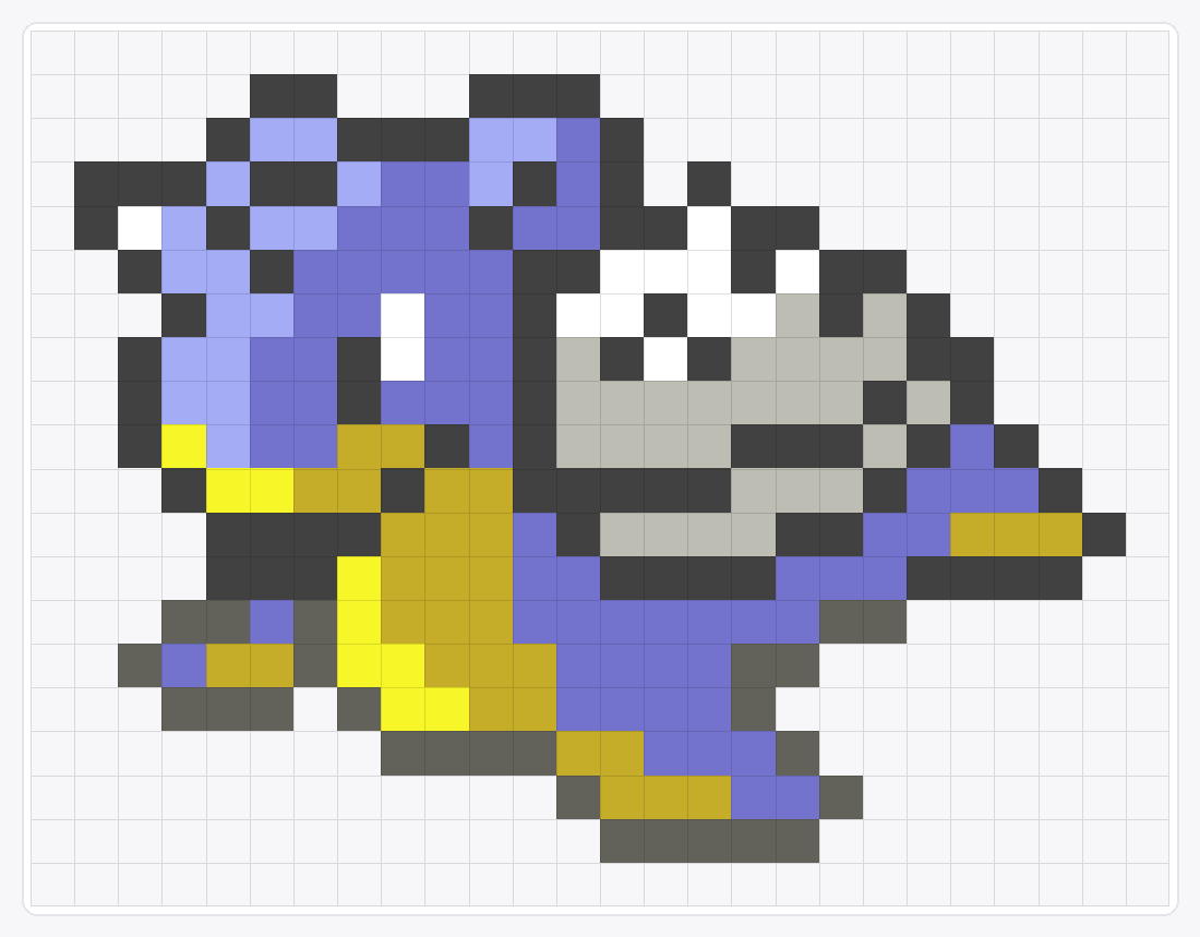 #131 Lapras Icon — 20×26 loom bead pattern chart