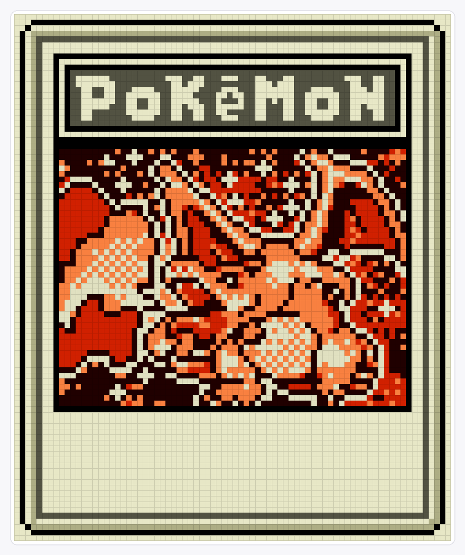 #006 Charizard TCG — 94×78 loom bead pattern chart