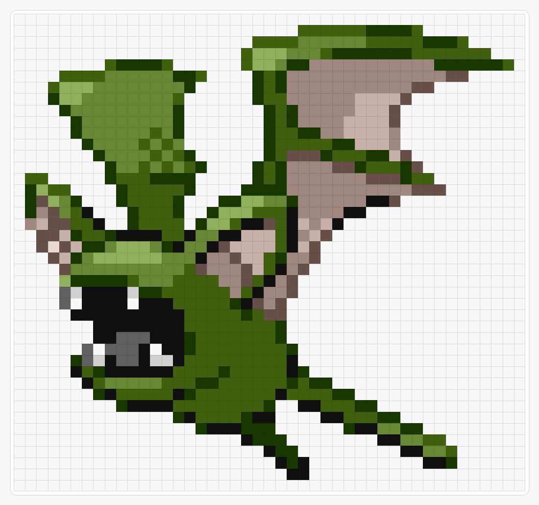 #041 Zubat Shiny — 42×45 loom bead pattern chart