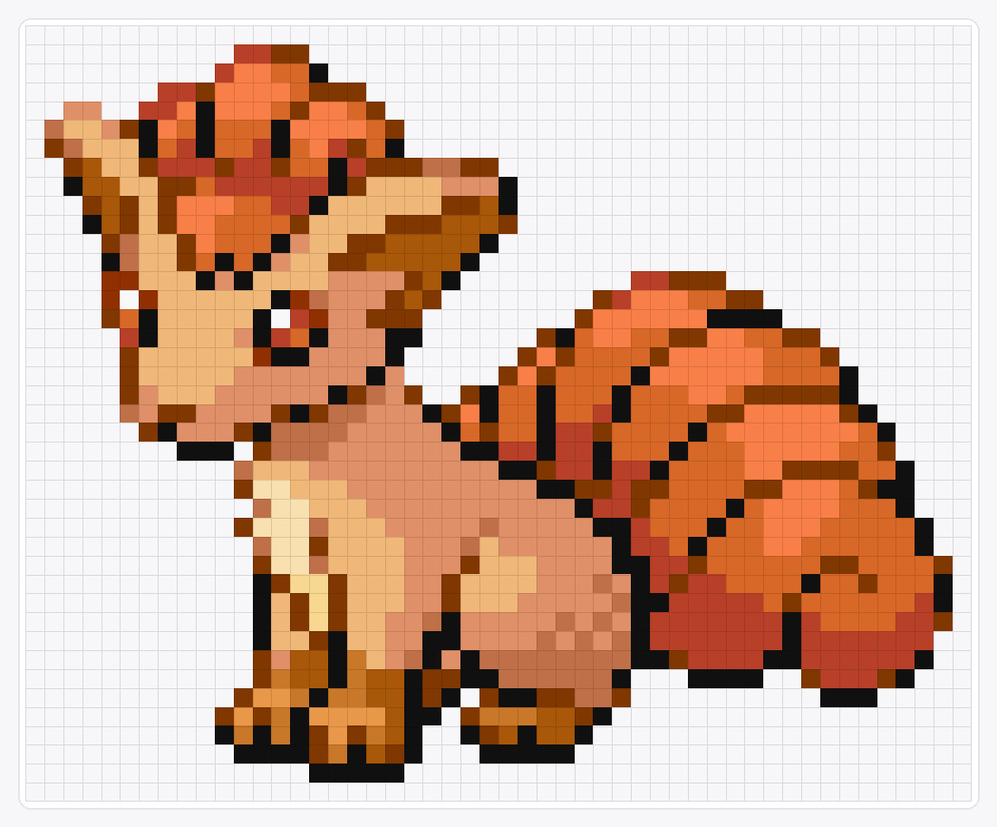 #037 Vulpix — 41×50 loom bead pattern chart