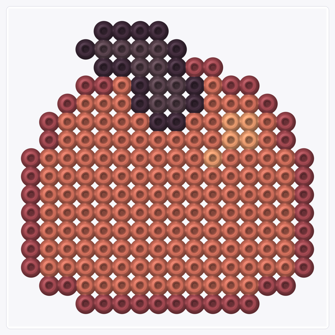 Mini Pumpkin — Perler Bead Pattern — 16×16 perler bead pattern chart