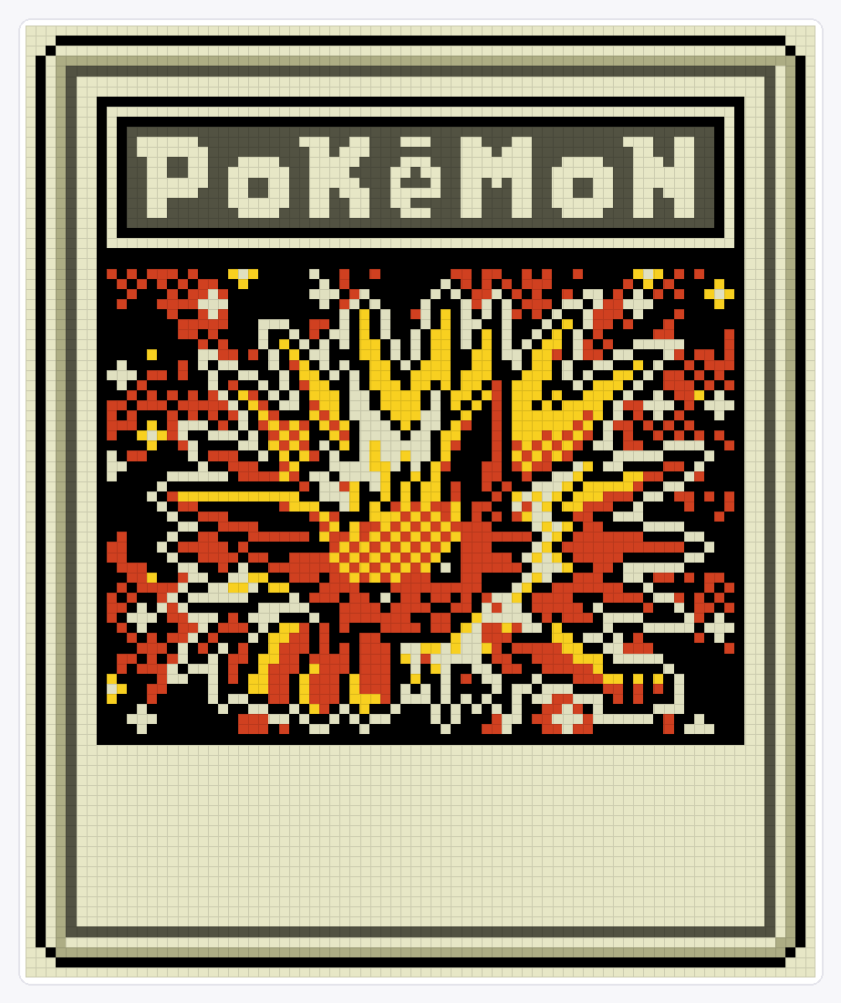 #135 Jolteon TCG (2) — 94×78 loom bead pattern chart