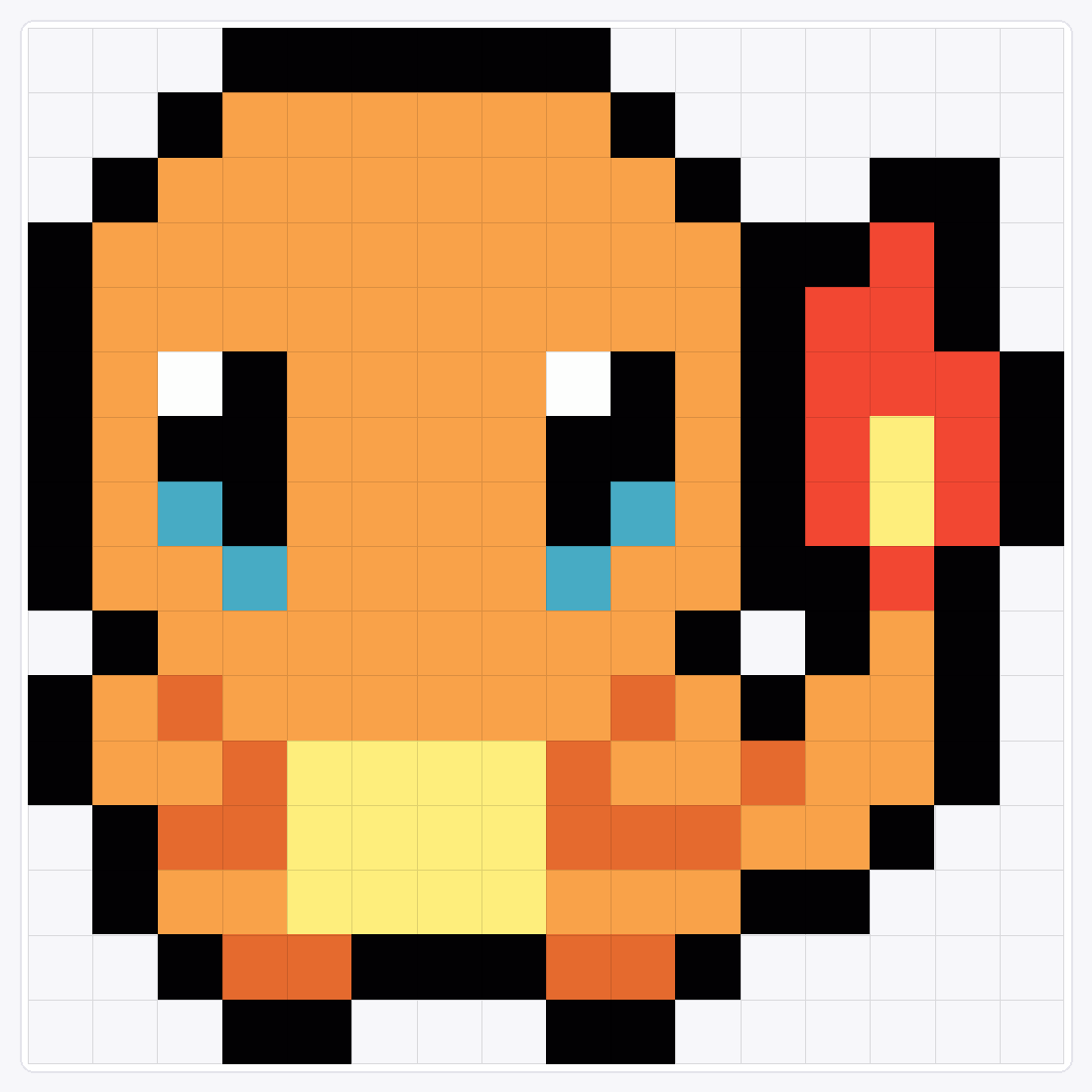 Charmander — 16×16 loom bead pattern chart