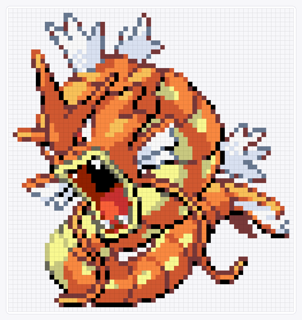 #130 Gyarados Shiny — 66×62 loom bead pattern chart