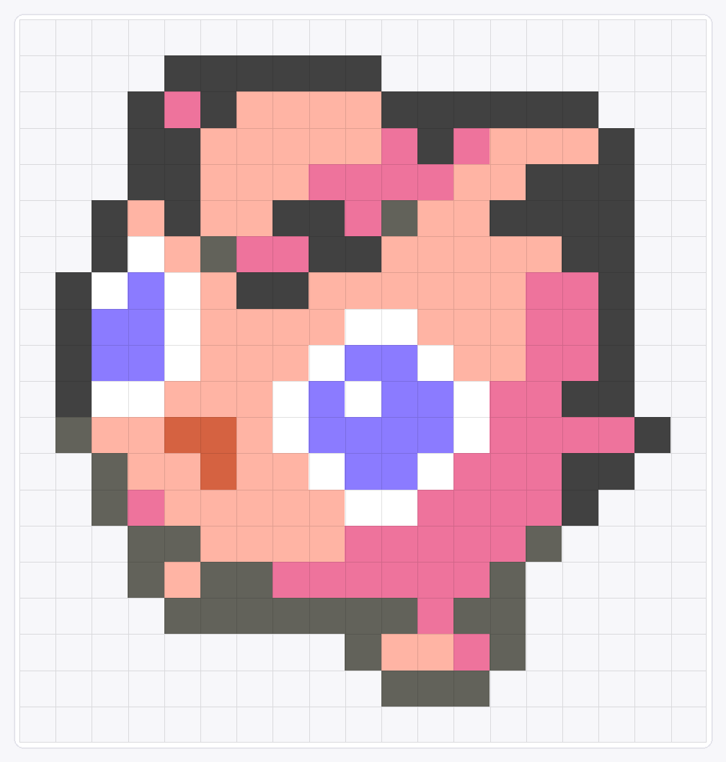 #039 Jigglypuff Icon — 20×19 loom bead pattern chart