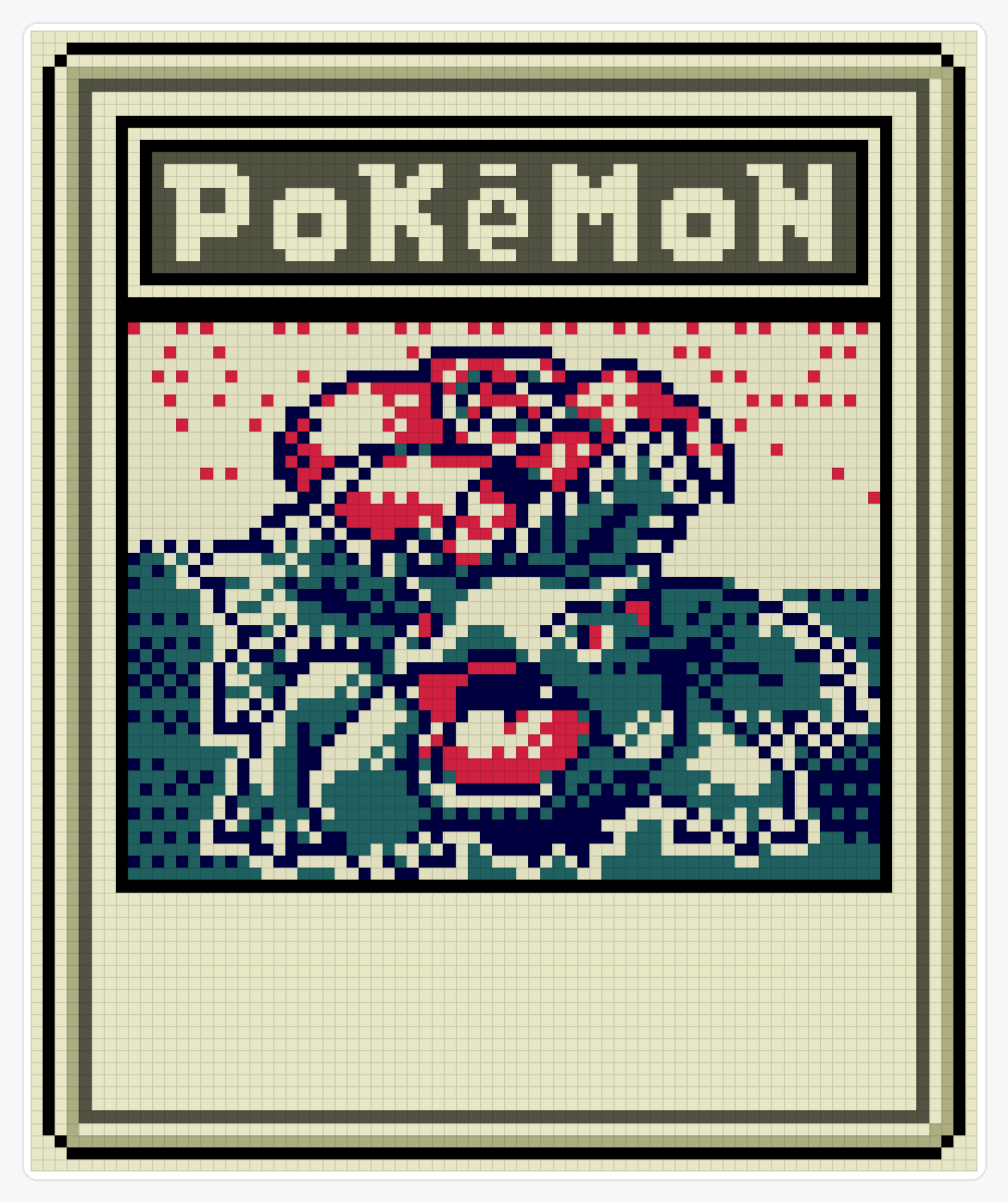 #003 Venusaur TCG — 94×78 loom bead pattern chart