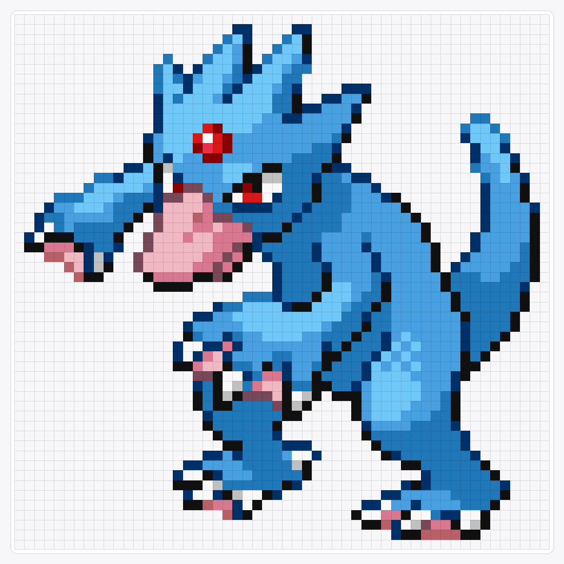 #055 Golduck Shiny — 54×54 loom bead pattern chart