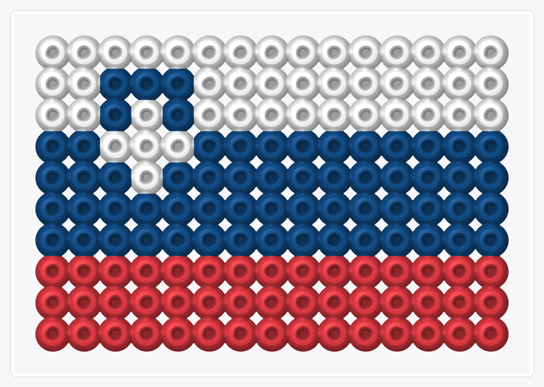 Slovenia Mini Flag — Perler Bead Pattern — 10×15 perler bead pattern chart