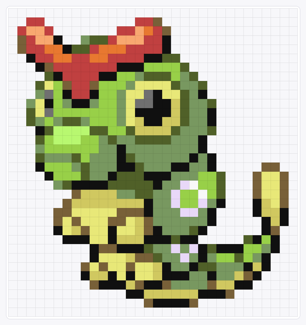 #010 Caterpie — 34×32 loom bead pattern chart