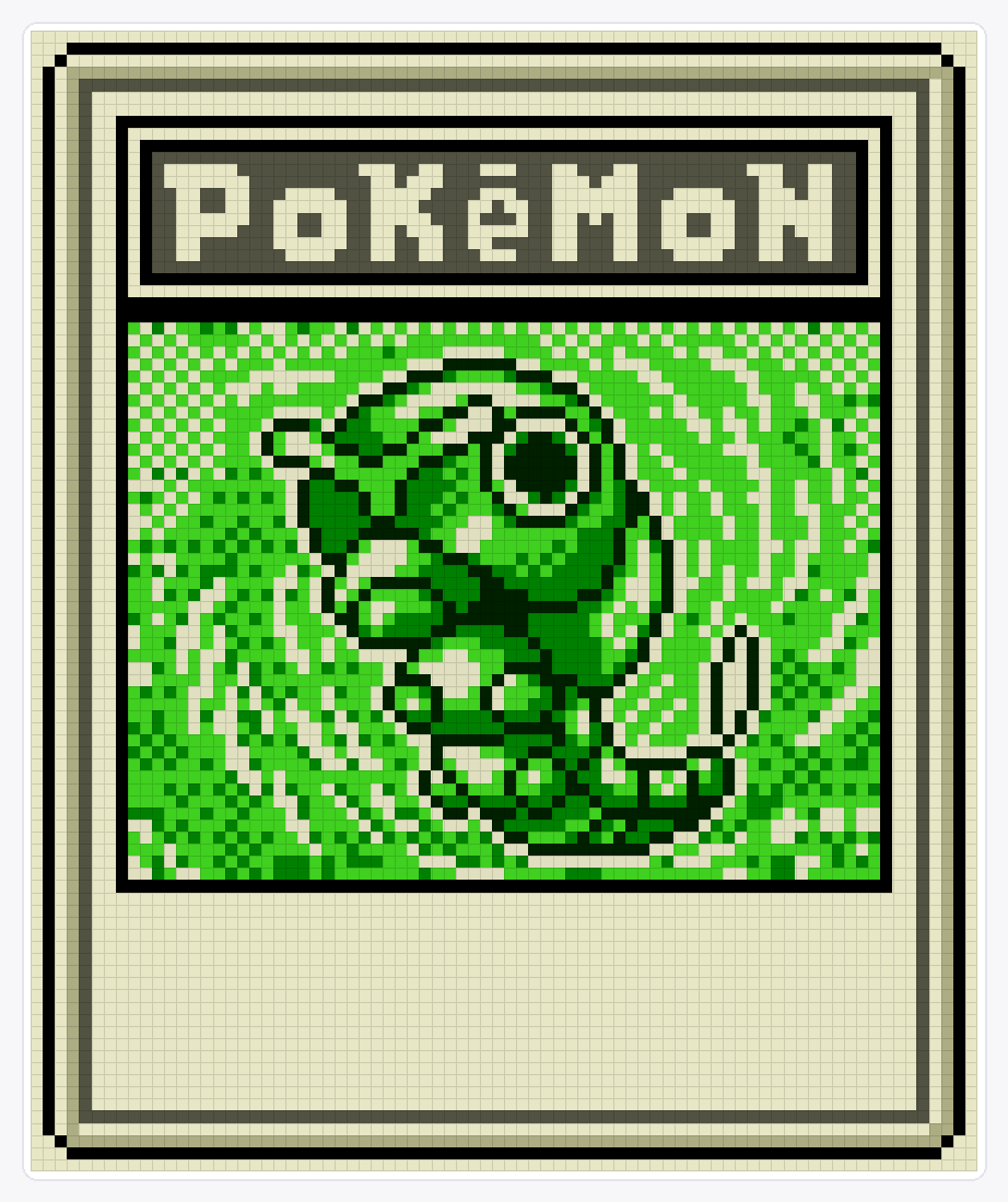 #010 Caterpie TCG — 94×78 loom bead pattern chart