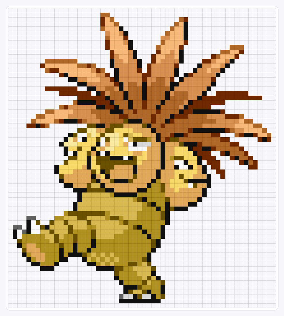 #103 Exeggutor Shiny — 65×58 loom bead pattern chart