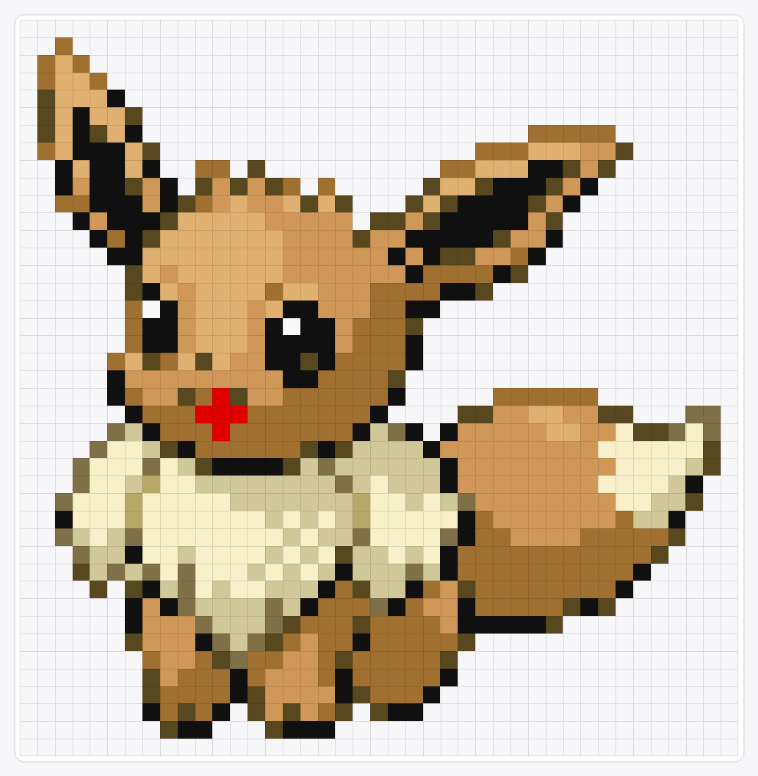 #133 Eevee — 42×41 loom bead pattern chart