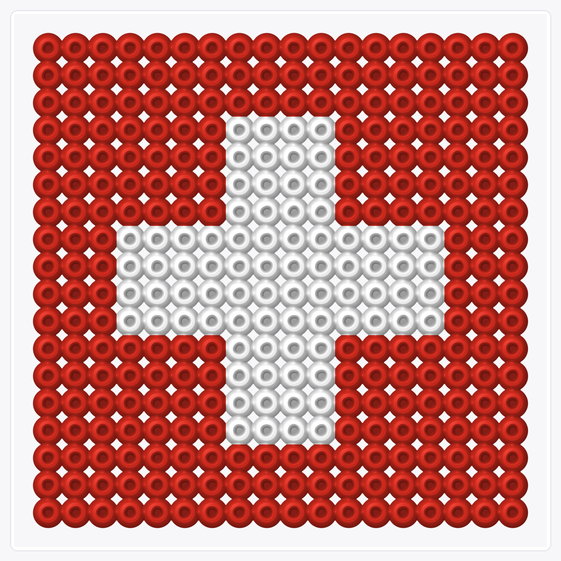 Switzerland Flag — Perler Bead Pattern — 18×18 perler bead pattern chart