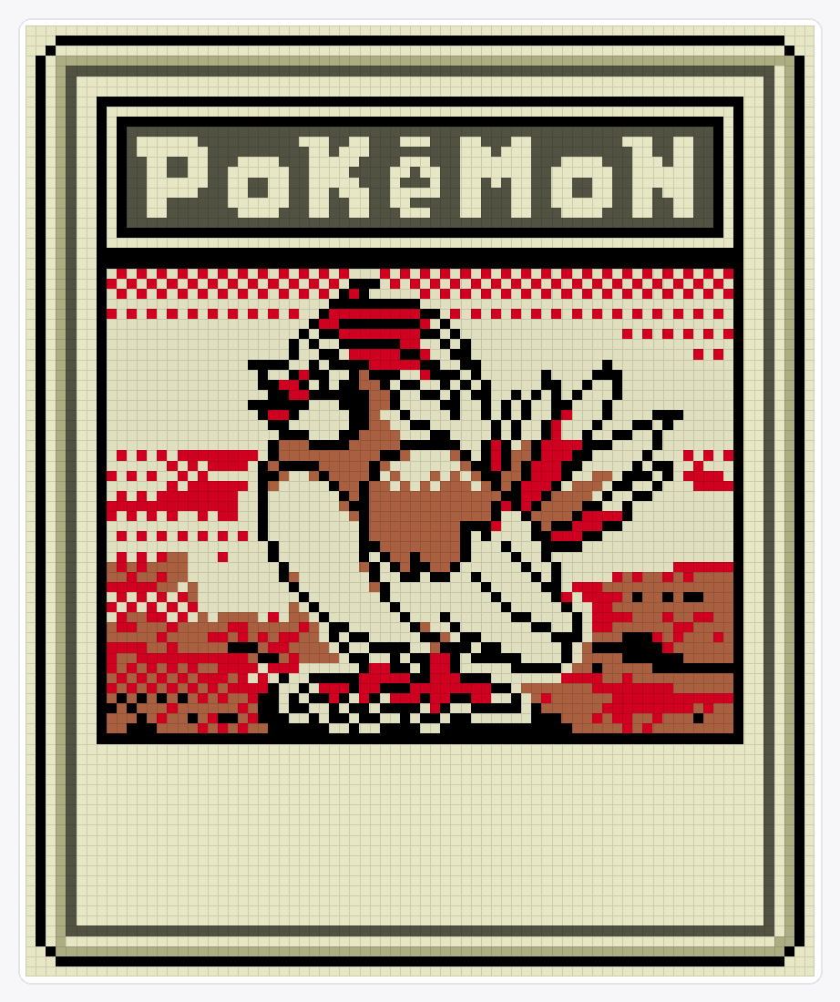 #017 Pidgeotto TCG — 94×78 loom bead pattern chart