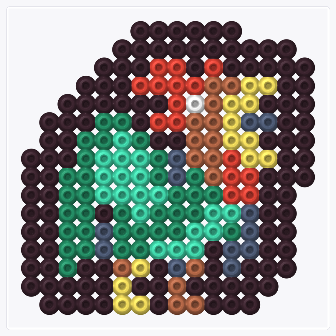 Red Rooster — Perler Bead Pattern — 16×16 perler bead pattern chart