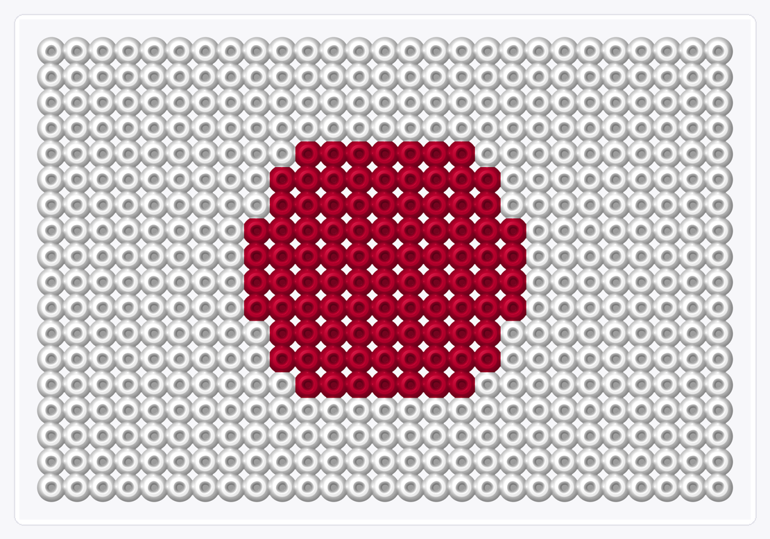 Japan Flag — Perler Bead Pattern — 18×27 perler bead pattern chart