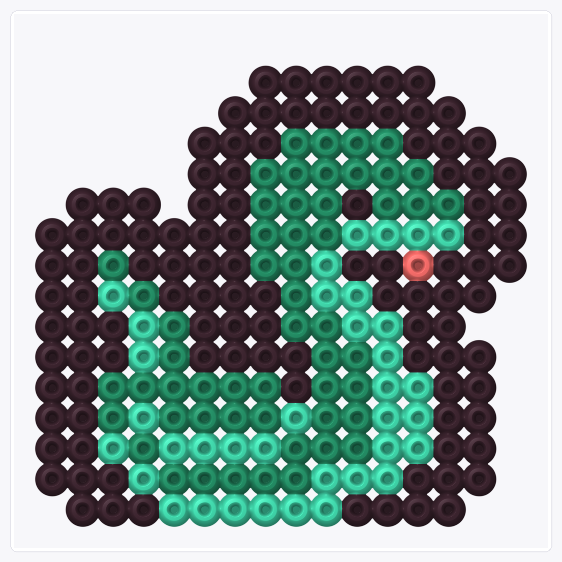 Green Snake — Perler Bead Pattern — 16×16 perler bead pattern chart