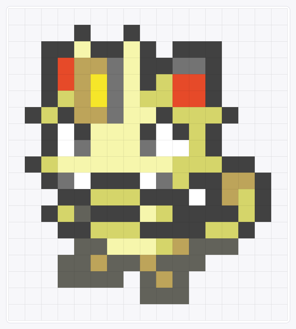 #052 Meowth Icon — 19×17 loom bead pattern chart
