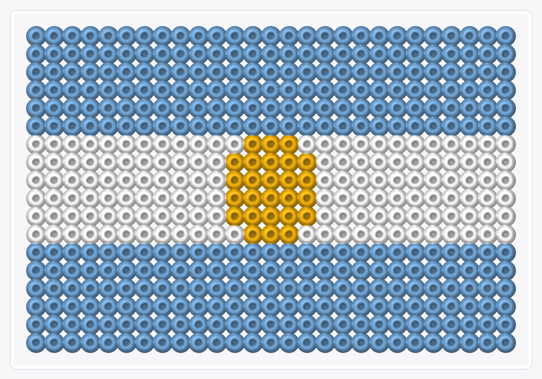 Argentina Flag — Perler Bead Pattern — 18×27 perler bead pattern chart