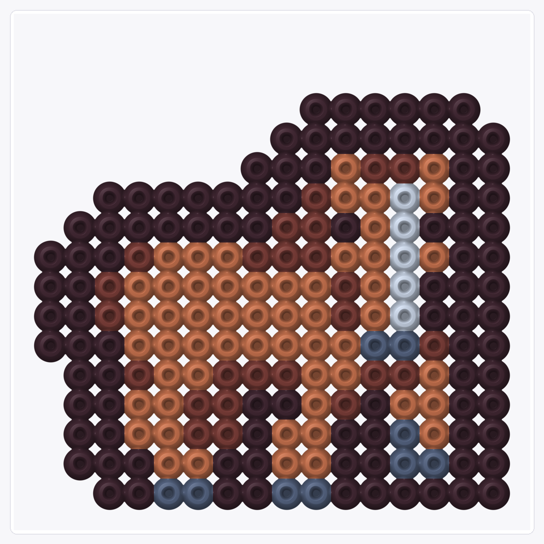 Brown Horse — Perler Bead Pattern — 16×16 perler bead pattern chart
