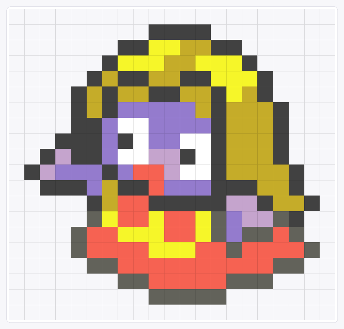#124 Jynx Icon — 20×21 loom bead pattern chart