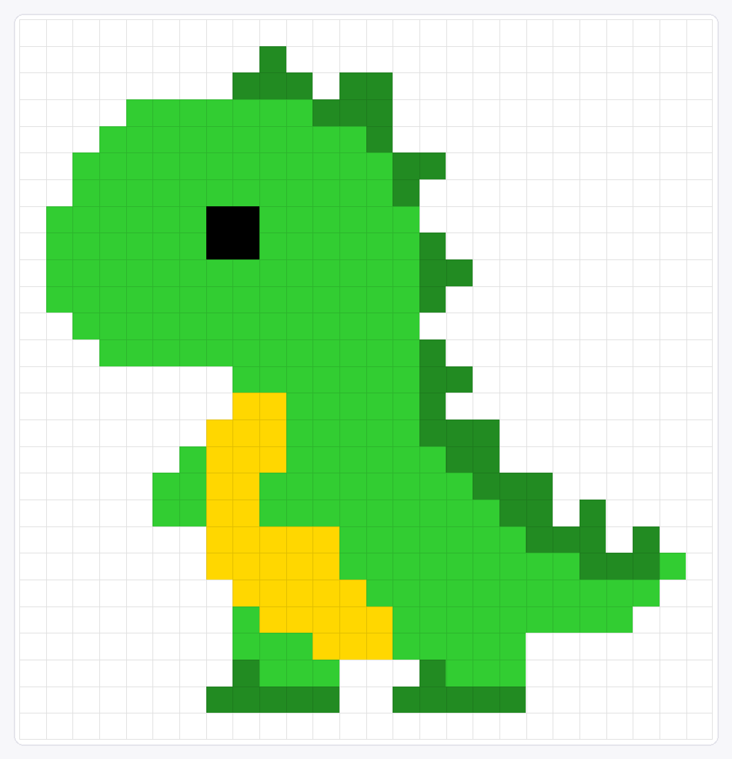 Dinosaur — 27×26 loom bead pattern chart
