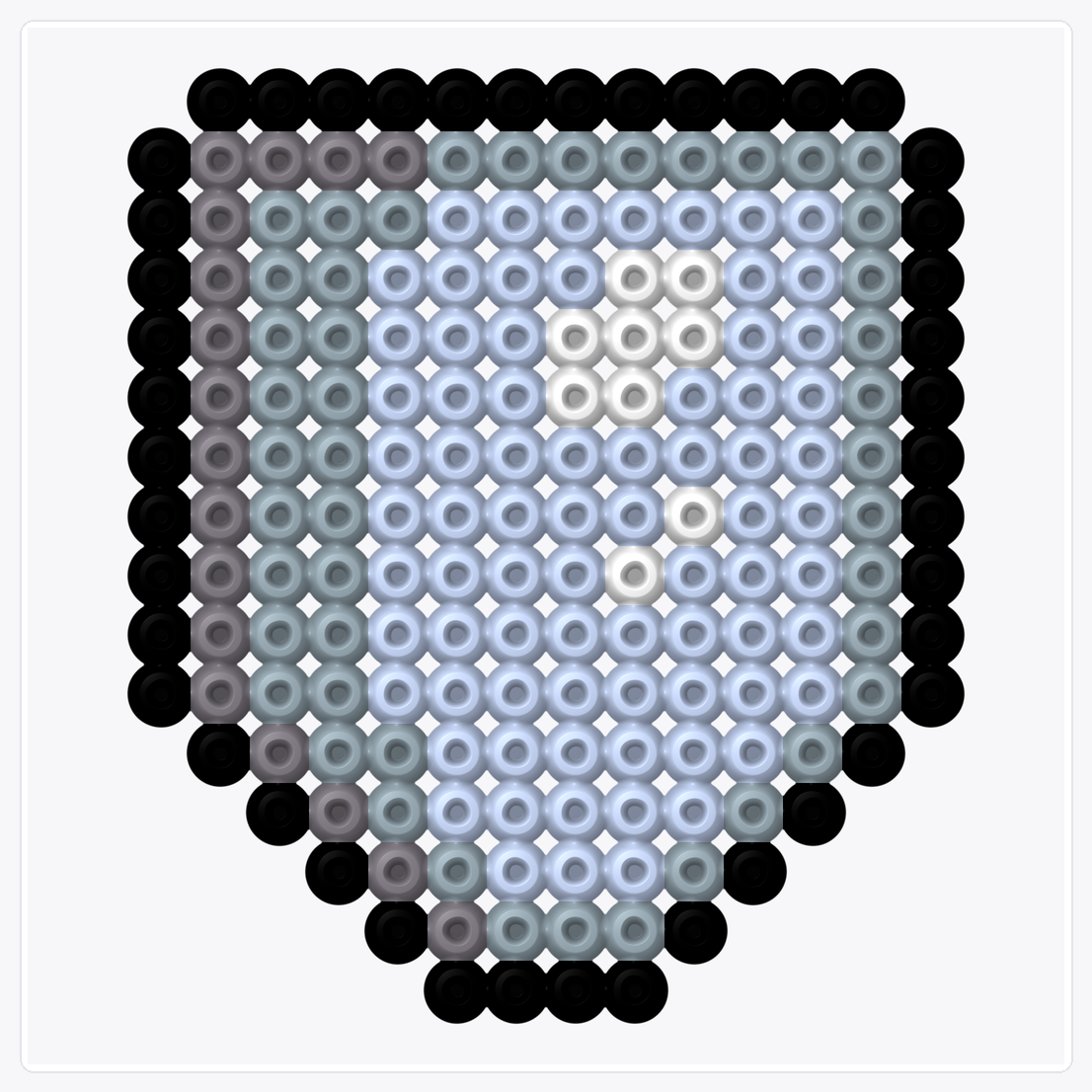 Silver Shield — Perler Bead Pattern — 16×16 perler bead pattern chart
