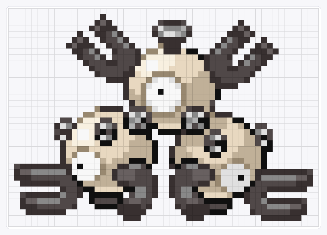 #082 Magneton Shiny — 38×54 loom bead pattern chart
