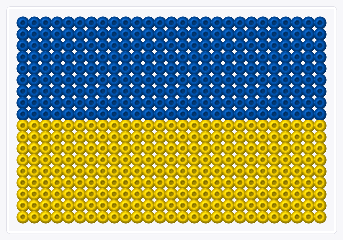 Ukraine Flag — Perler Bead Pattern — 18×27 perler bead pattern chart
