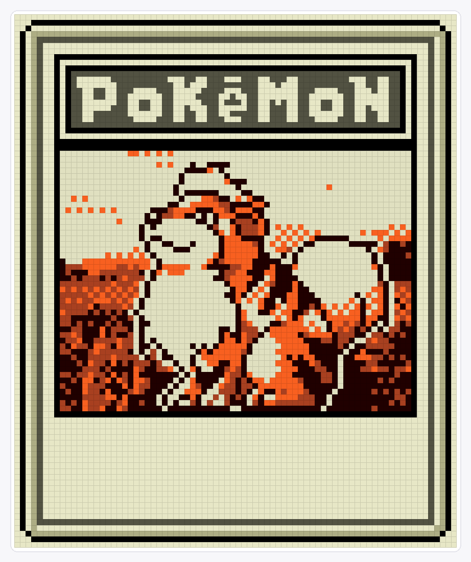 #058 Growlithe TCG — 94×78 loom bead pattern chart