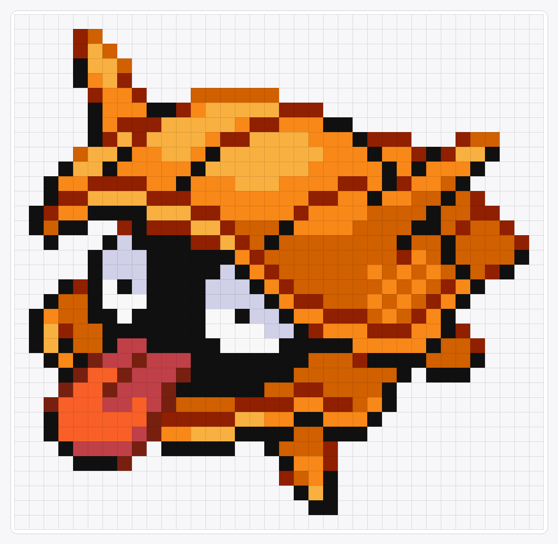 #090 Shellder Shiny — 35×36 loom bead pattern chart