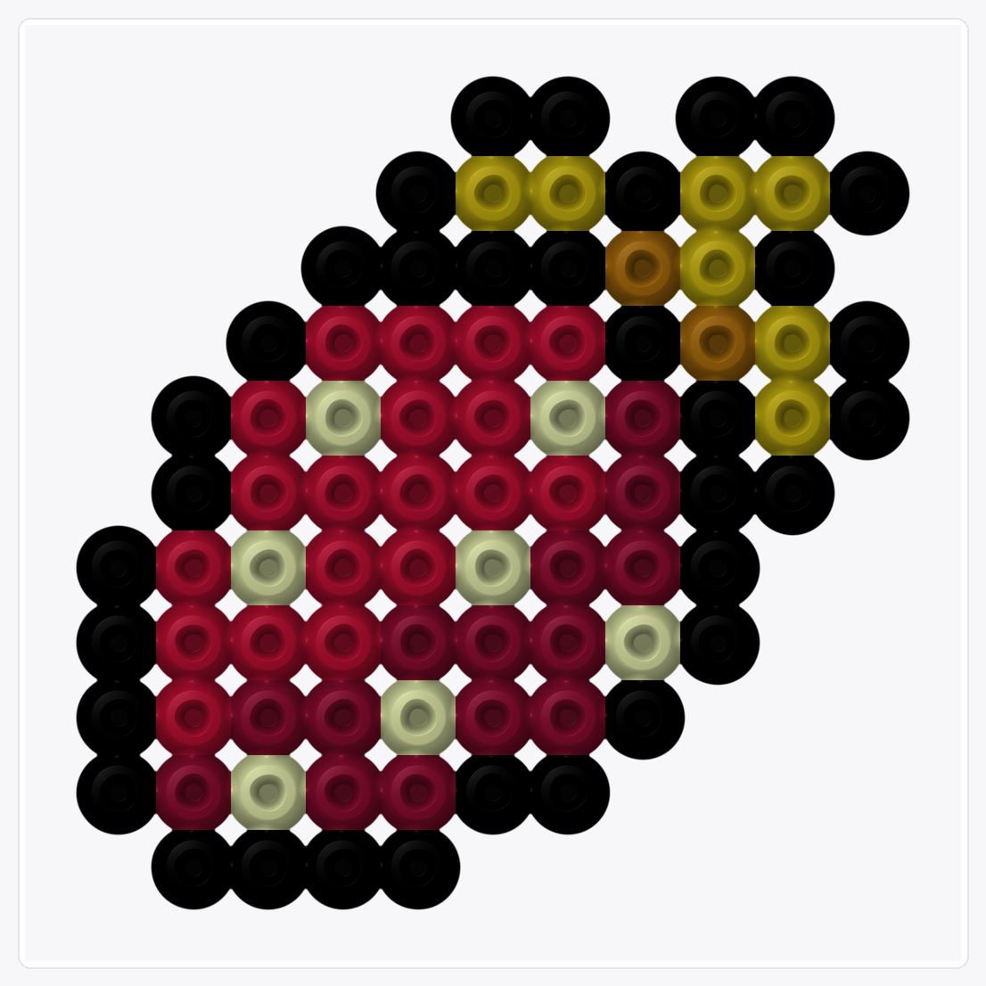 Kawaii Strawberry — Perler Bead Pattern — 11×11 perler bead pattern chart