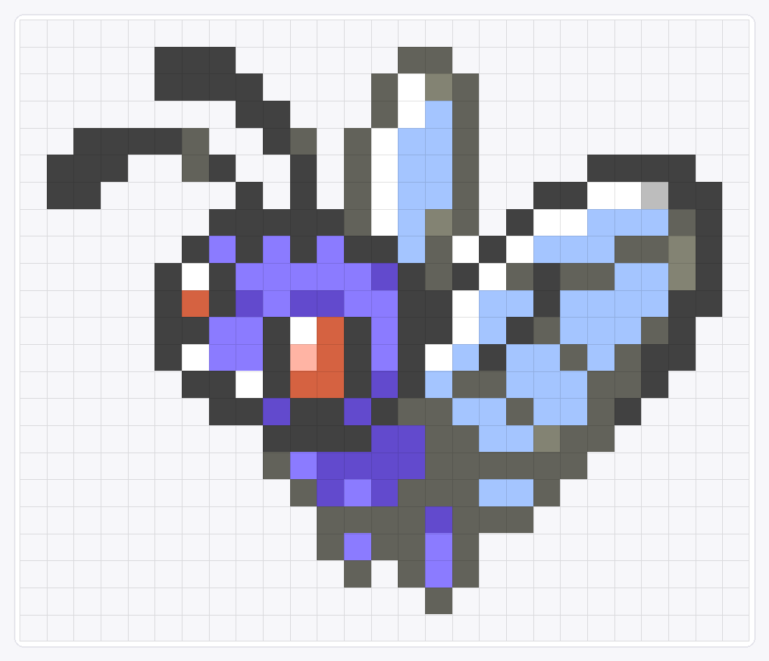 #012 Butterfree Icon — 23×27 loom bead pattern chart