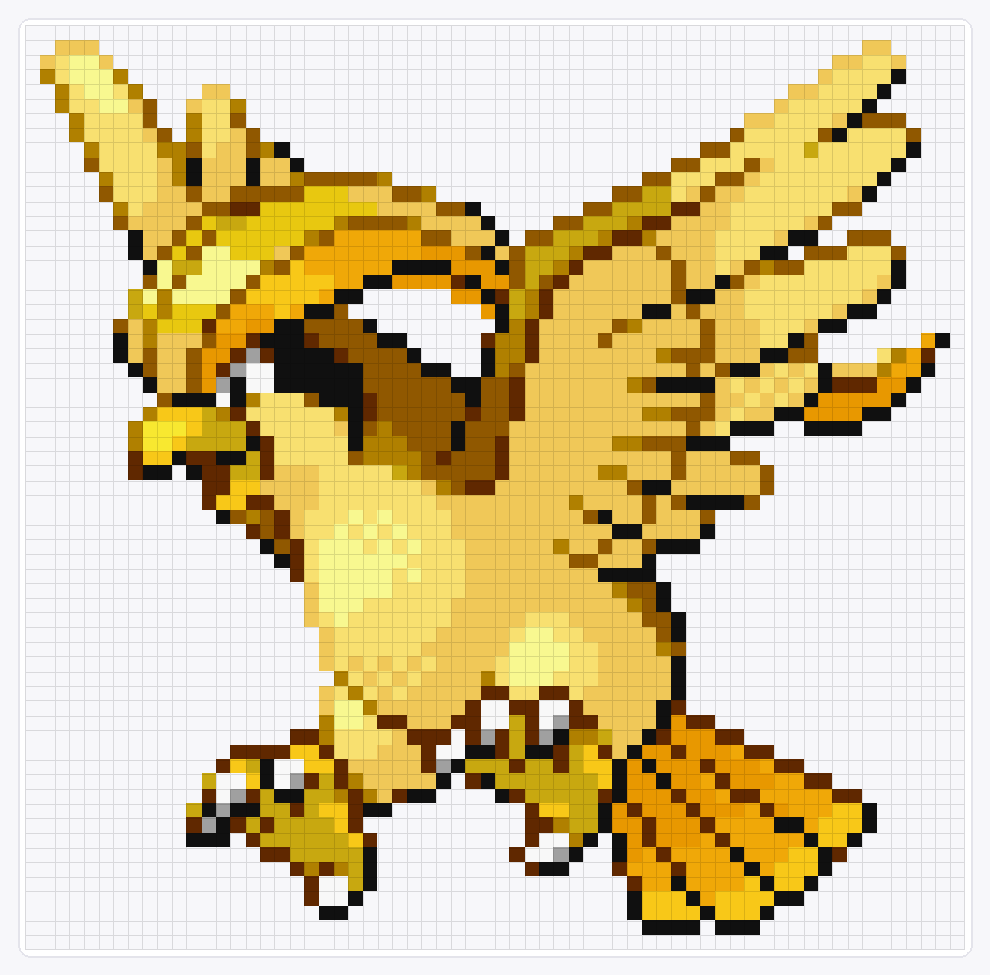 #018 Pidgeot Shiny — 63×64 loom bead pattern chart