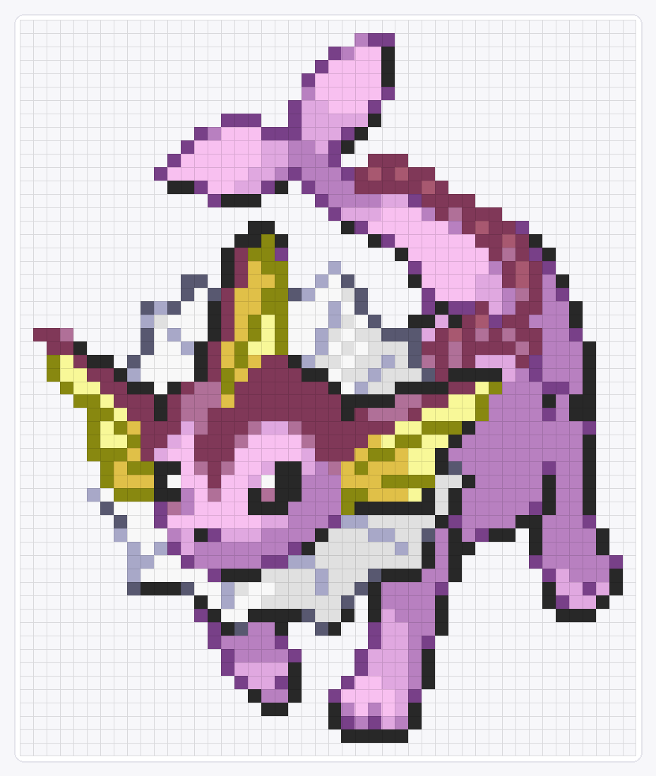 #134 Vaporeon Shiny — 55×46 loom bead pattern chart