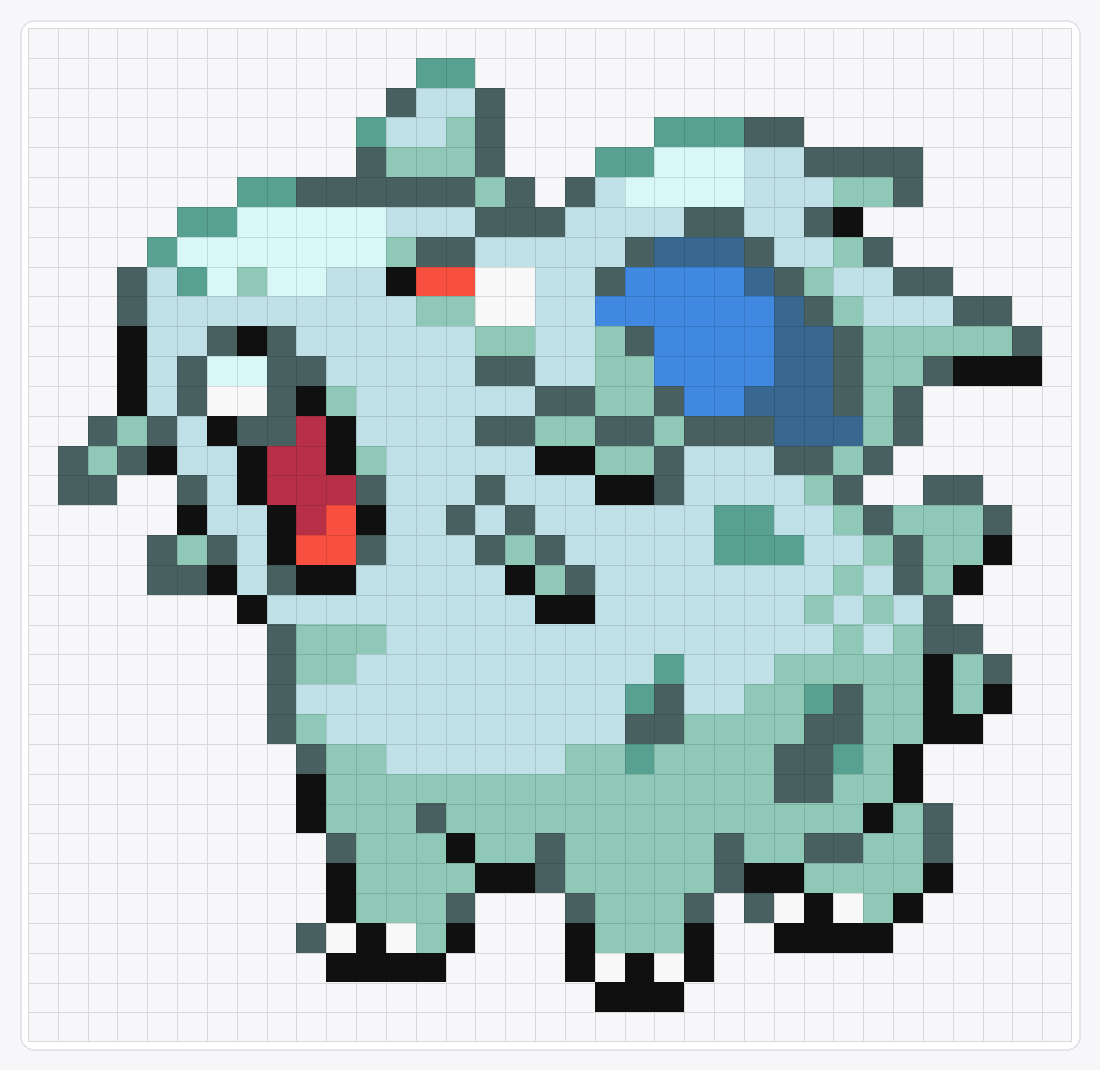 #029 Nidoran-F — 34×35 loom bead pattern chart