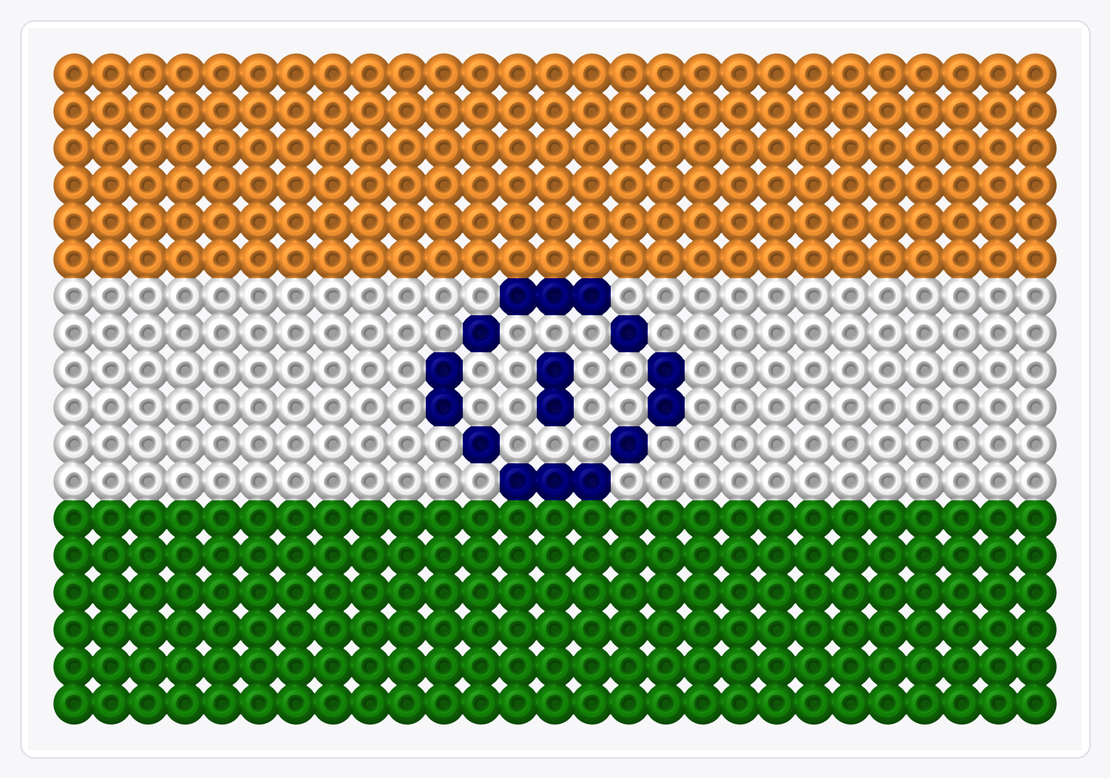 India Flag — Perler Bead Pattern — 18×27 perler bead pattern chart