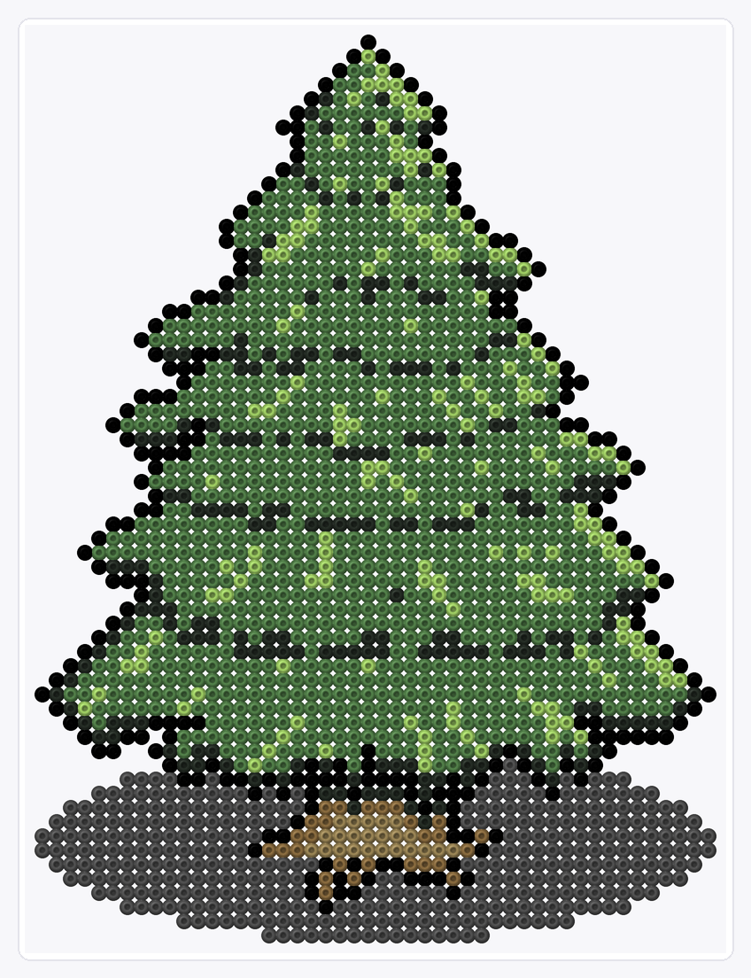 Christmas Tree — Perler Bead Pattern — 64×48 perler bead pattern chart